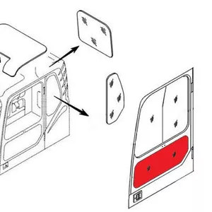 Стекло двери нижнее (триплекс) 4651658  HITACHI серия ZAXIS-3