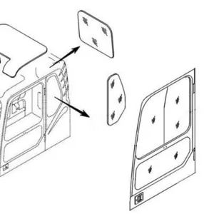 Стекло лобовое нижнее (триплекс) 4651654  HITACHI серия ZAXIS-3