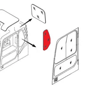 Стекло кабины левое за дверью (триплекс) 4651657 HITACHI серия ZAXIS-3