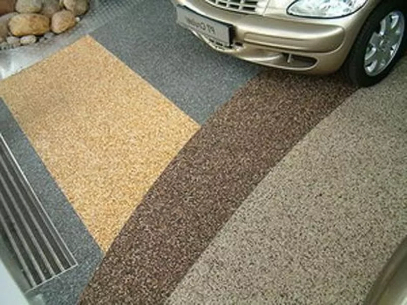 Каменный ковер – наливной пол из цветного песка и гальки для любого ви 4