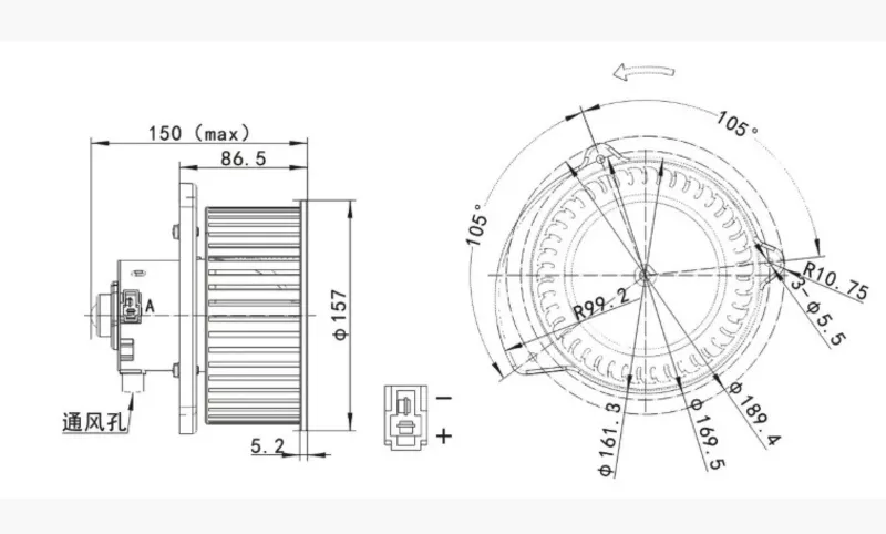 Мотор отопителя для Hitachi ZX200-3 ZX240-3 ZX330-3